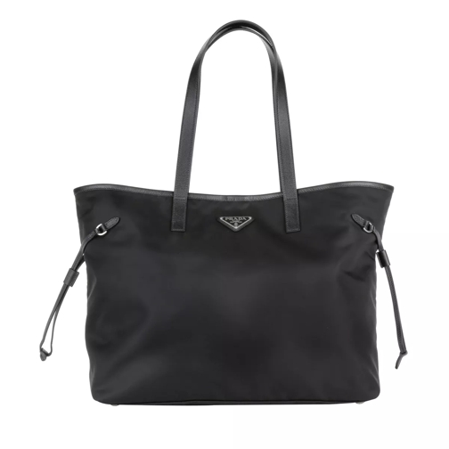 Prada Vela Borsa Tessuto Saffiano Tote Black Shopping Bag