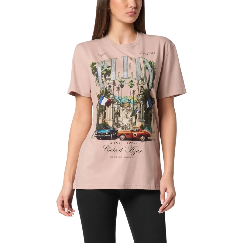 Philipp Plein T-Shirt T-Shirt Racing Mit Schmucksteinen nude(Image 3)