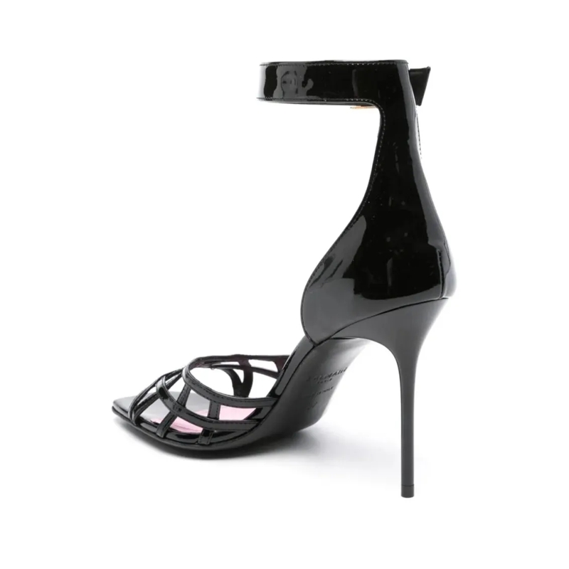 Balmain High Heels Uma Patent Leather Pumps Black(Image 7)