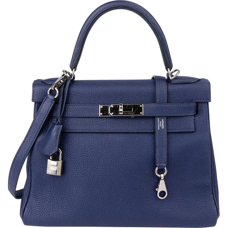 Hermès Tote Hermes Inky Blue Togo Leather Kelly 28 Handbag blau