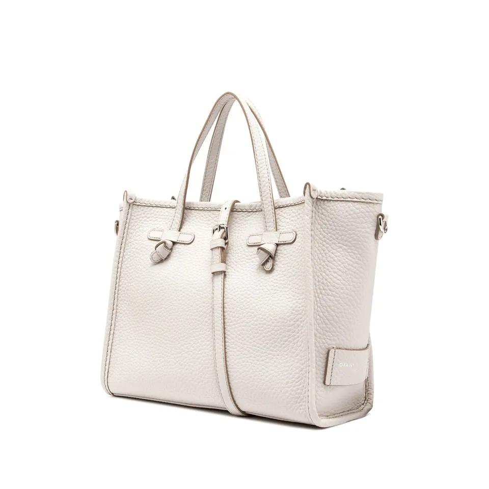 Gianni Chiarini Shoppers & Totes Marcella Structured Calf Leather Shoulder Bag in wit