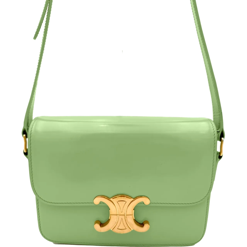 Celine Schultertasche Celine Small Triomphe - Lemon Green grün