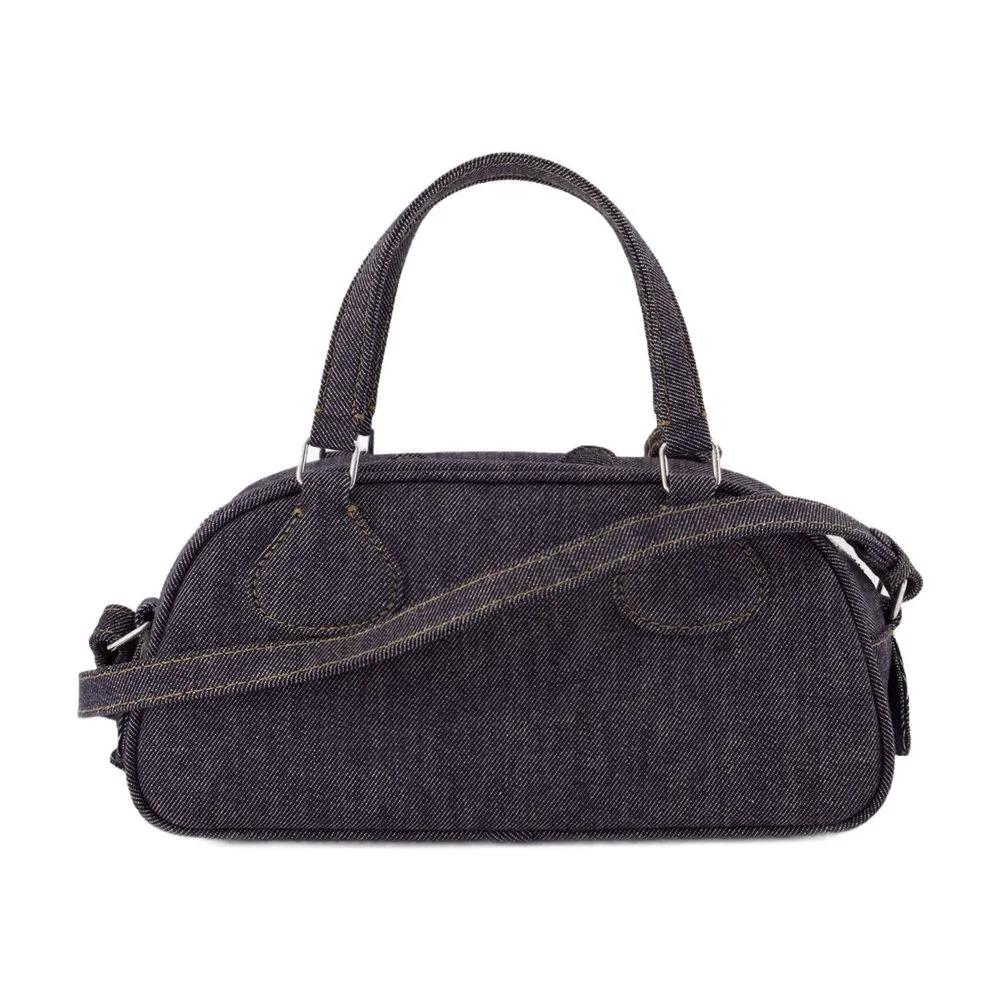 Courrèges Hobo bags Friday Bowling Baguette Crossbody Leather Grey in zwart