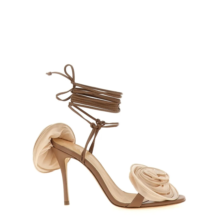 【関税込み】MAGDA BUTRYM RE25' SANDALS Wrap around double flower sandals in nude