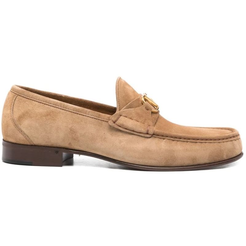 Valentino Garavani Loafer Flat Shoes Leather Brown braun