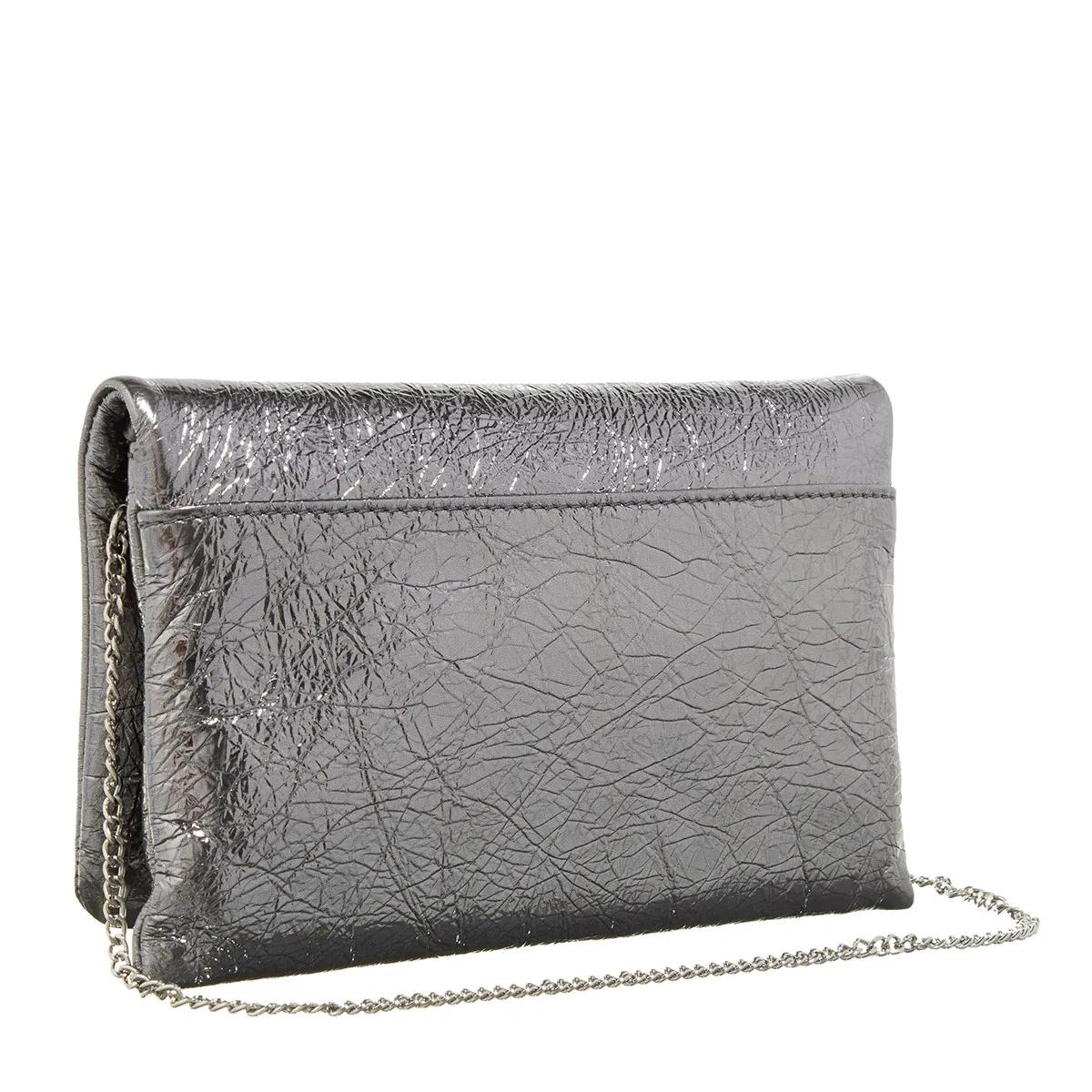 Abro Pochettes Clutch Anthracite in zilver