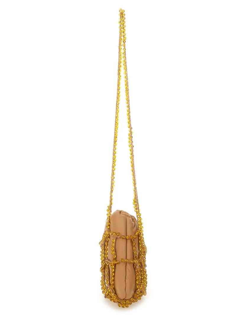 Alysi Hobo bags Soft Gathered Leather Mini Bag in beige