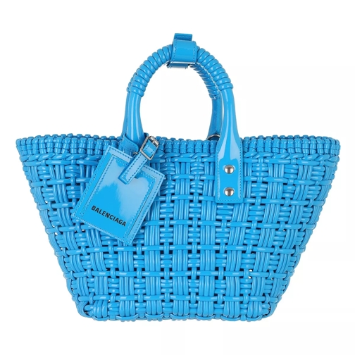 Balenciaga XS Bistro Basket Strap Tote Bag Sky Blue Rymlig shoppingväska