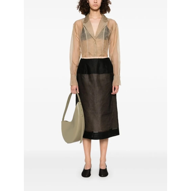 スカート Carven Black Cotton Midi Skirt With Silk Lining Carven Black Cotton Midi Skirt With Silk Lining | ModeSens