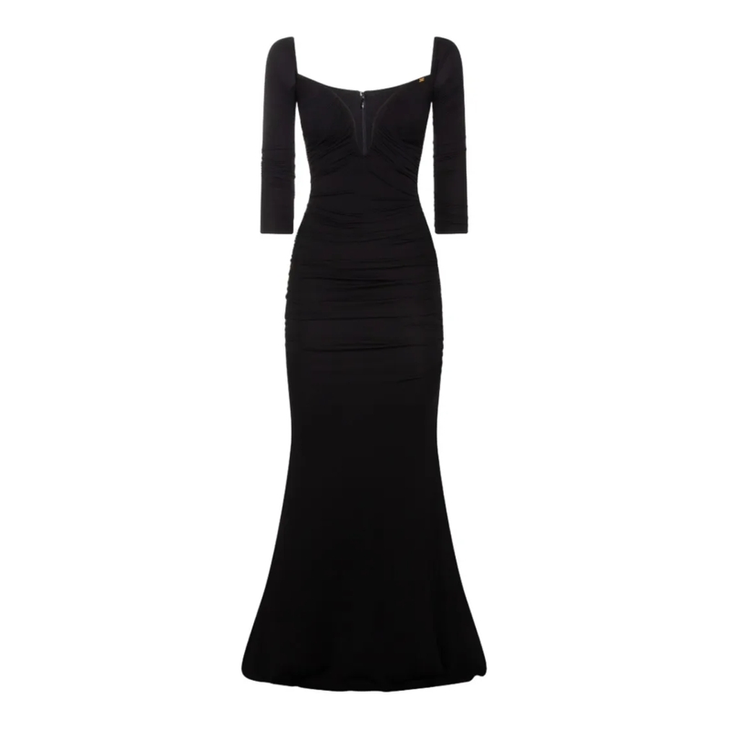 Elisabetta Franchi  Classic Black Dress With Minimalist Design Black