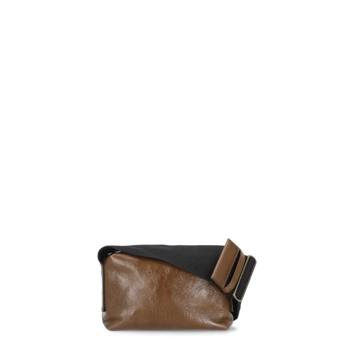 Uma Wang Brown Leather Shoulder Bag Brown Schultertasche