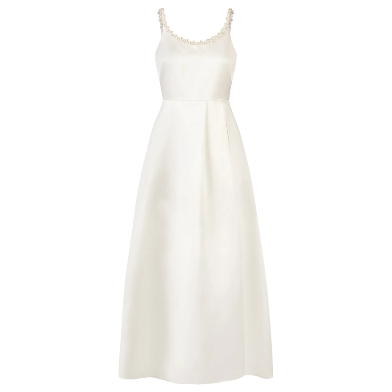 Apart Abendkleid Satinkleid creme