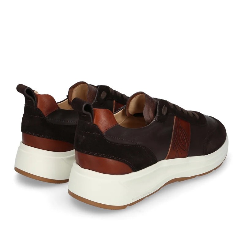 Heinrich Dinkelacker Lage-top sneaker Der Toronto Sneaker CL in Weiß mit Bordeaux-Akzent dunkel-braun(Image 2)