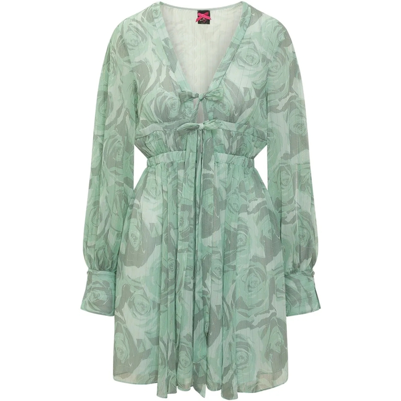 Pinko Minikleid Abito Corto con Scollo a V e Coulisse grün