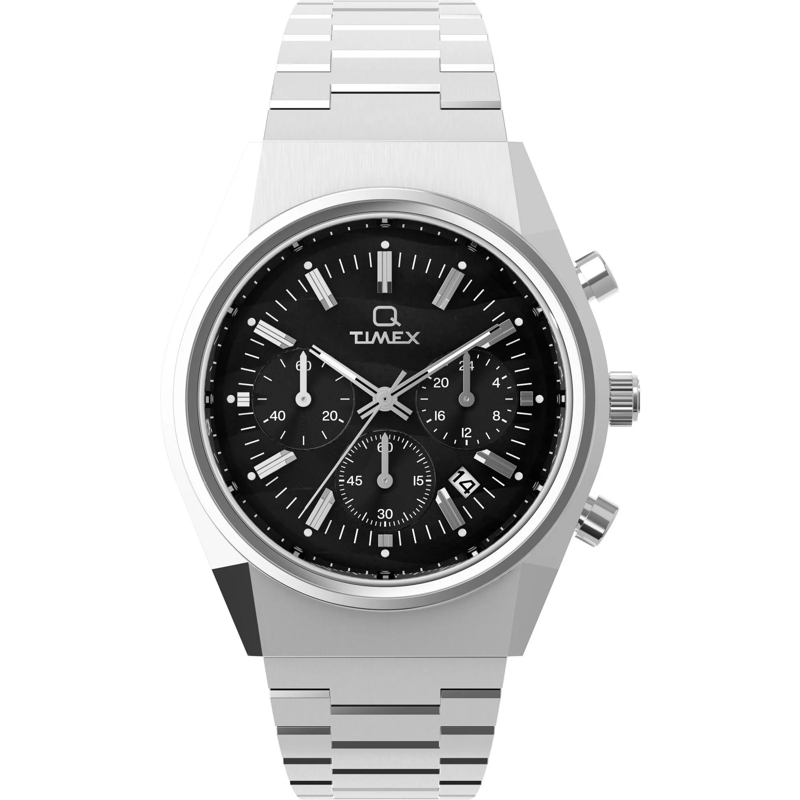 Timex Quarzuhr Quarz-Chronographenuhr Q Timex® Falcon Eye Chronog silber