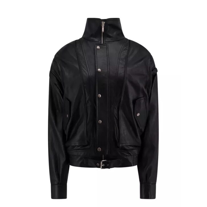 Leather jacket with removable sleeves sale