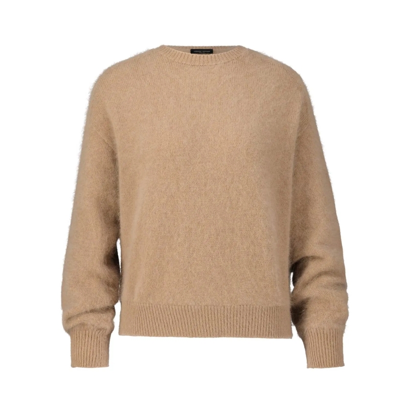 Roberto Collina Pull Strickpullover aus Angora-Mix braun