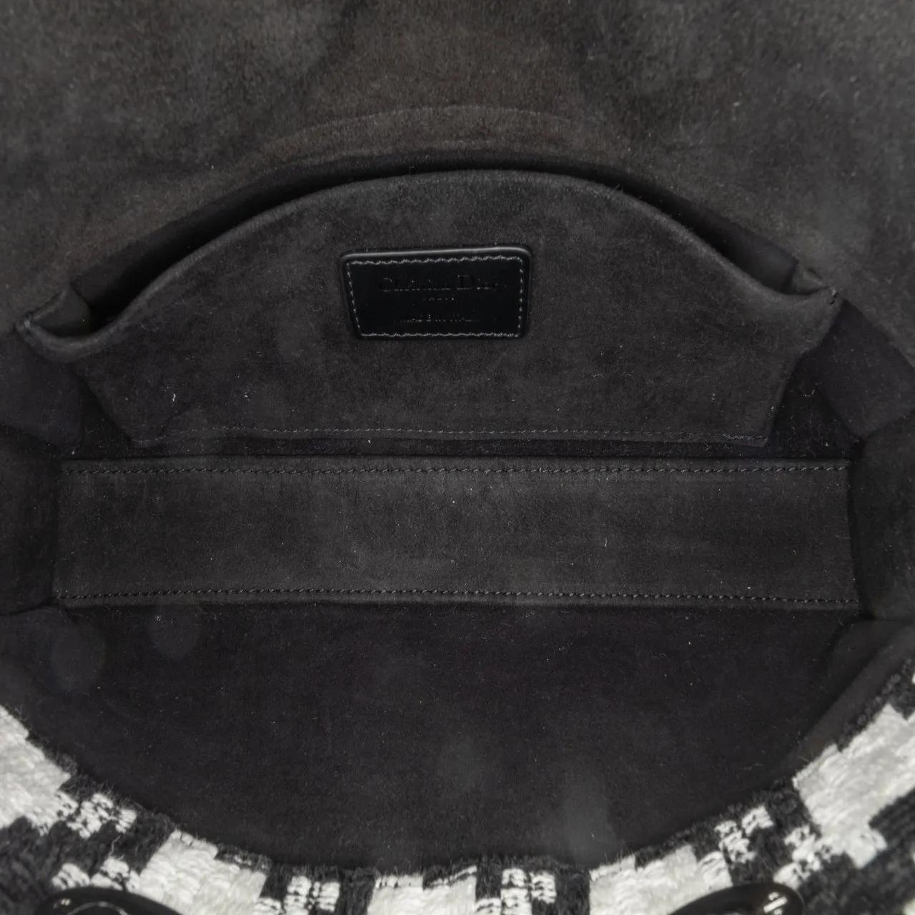 Thumbnail - Christian Dior Hobo Bags - 2022 Medium Canvas Macro Houndstooth Lady D Joy - Gr. unisize - in Schwarz - für Damen