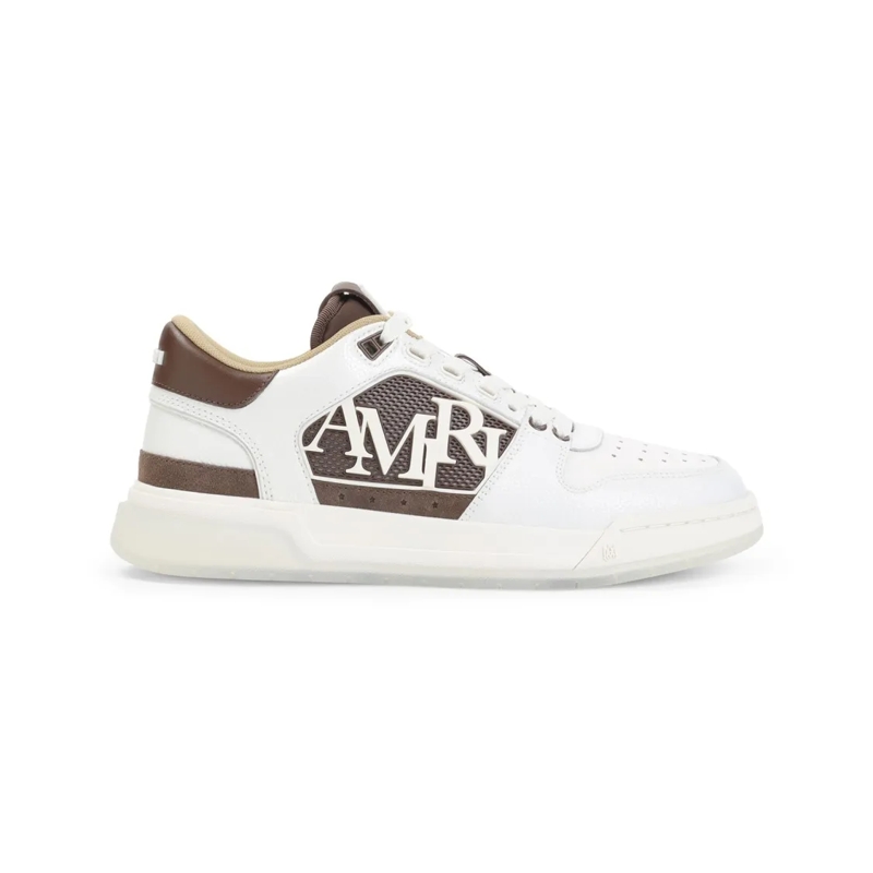 Amiri Lage-top sneaker Leather Low-Top Sneakers With Perforated Detailing White