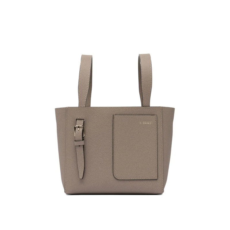Valextra Buideltas "Soft Micro" Bucket Bag Grey