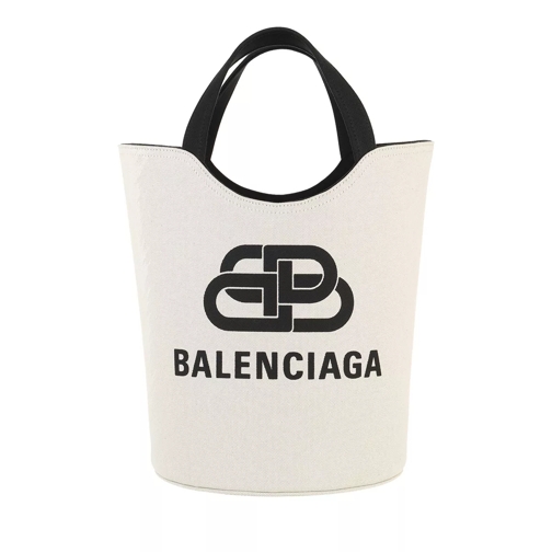 Balenciaga Wave Medium Tote Bag Canvas  Natural/Black Rymlig shoppingväska
