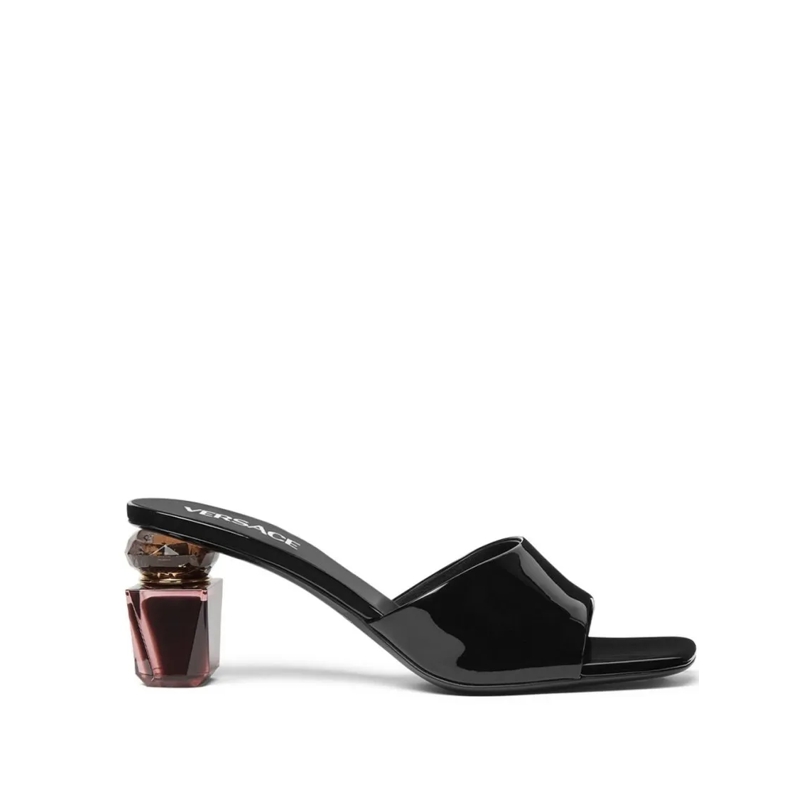 Versace Sandalen Sculpted Heel Slip-On Sandals Black