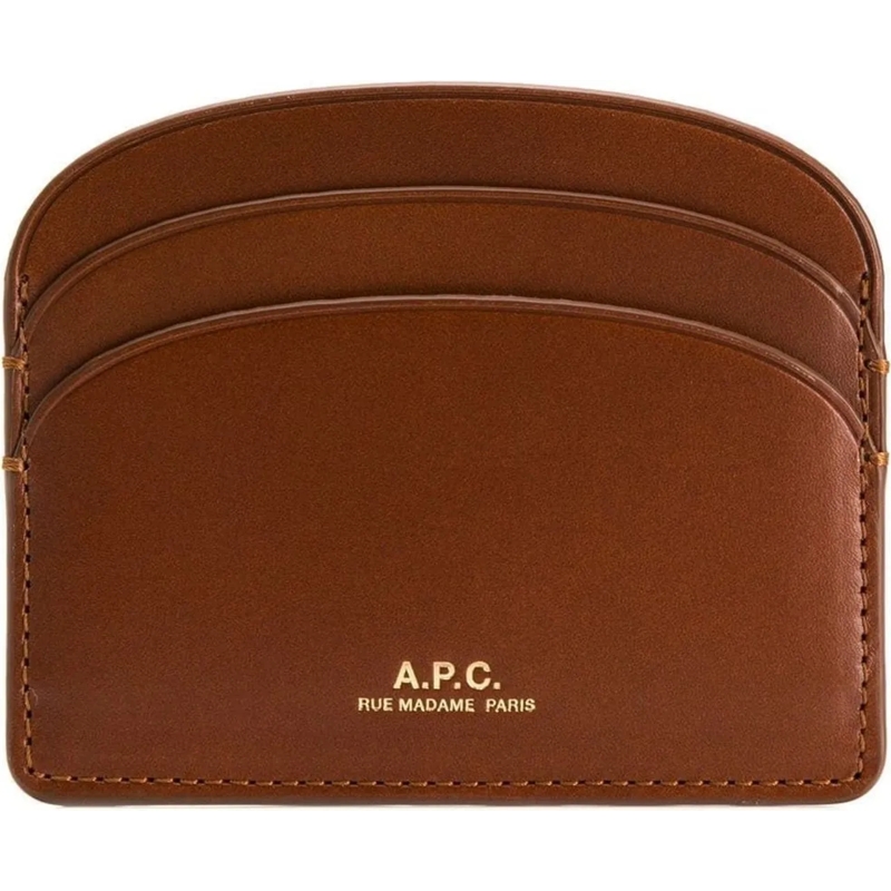 A.P.C. Kaartenhouder porte-cartes demi-lune brown braun