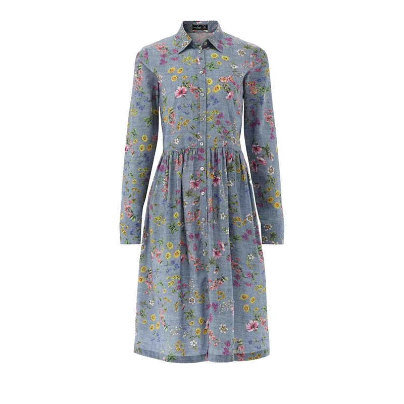 VAN LAACK Maxikleid Kleid Modern Fit Druck blau