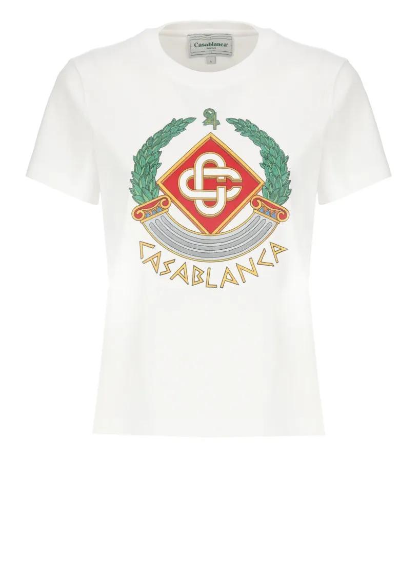 Casablanca - White Cotton T-Shirt - Größe XS - weiß