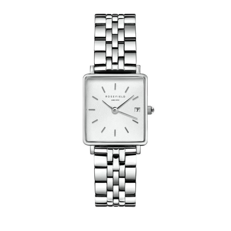 Rosefield Quarzuhr Damenuhr Boxy XS silber