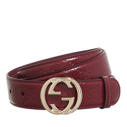 Gucci Leather Belt Belt Plutone Guccissima Red