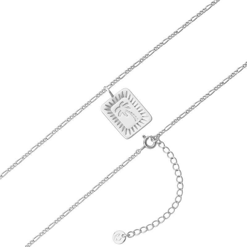 Glanzstücke München Mittellange Halskette Sterling Silber Halskette Palme silber(Image 3)