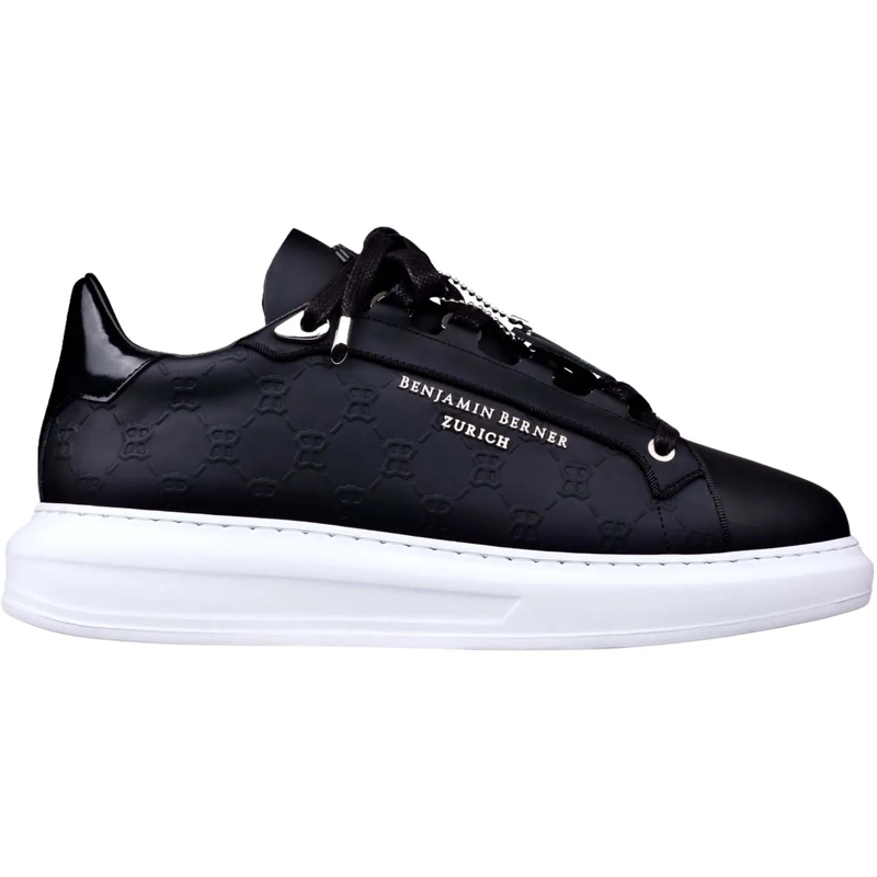 BENJAMIN BERNER Sneaker basse Benjamin Berner Monogram Embossed Sneakers Zwart B schwarz
