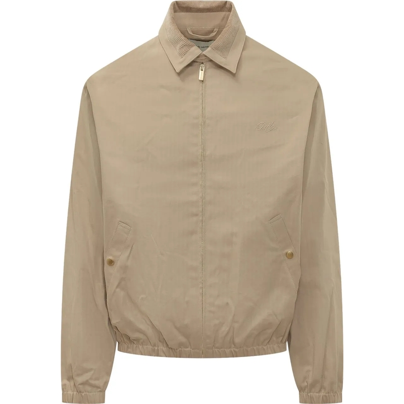 Drôle De Monsieur Daunenjacke Giacca con Zip e Logo Ricamato beige