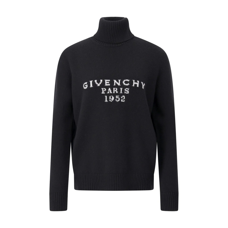 Givenchy Pullover Paris 1952" Turtleneck Sweater Black
