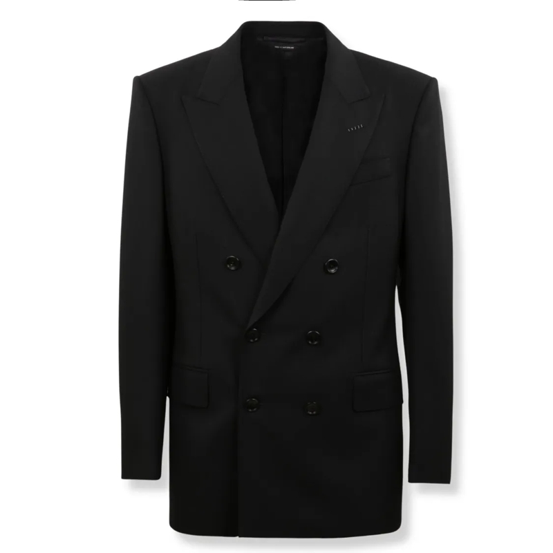 Tom Ford Blazer Double-Breasted Tailored Blazer Black
