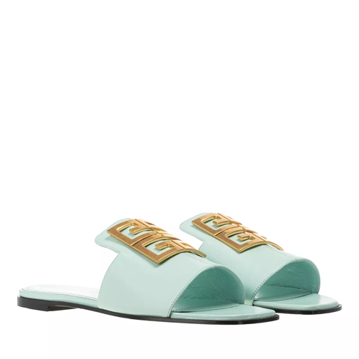 Givenchy 4G Sandals Grained Leather Aquamarine Slipper