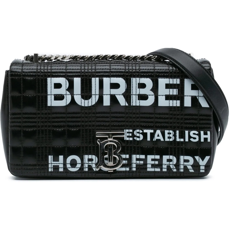 Burberry Schultertasche Small Patent Horseferry Lola Crossbody schwarz