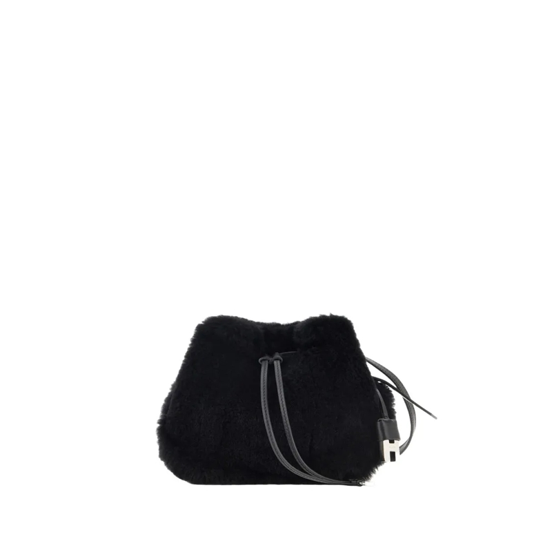 Hogan Schultertasche H01r Hocket Mini Shearling Shoulder Bag Black