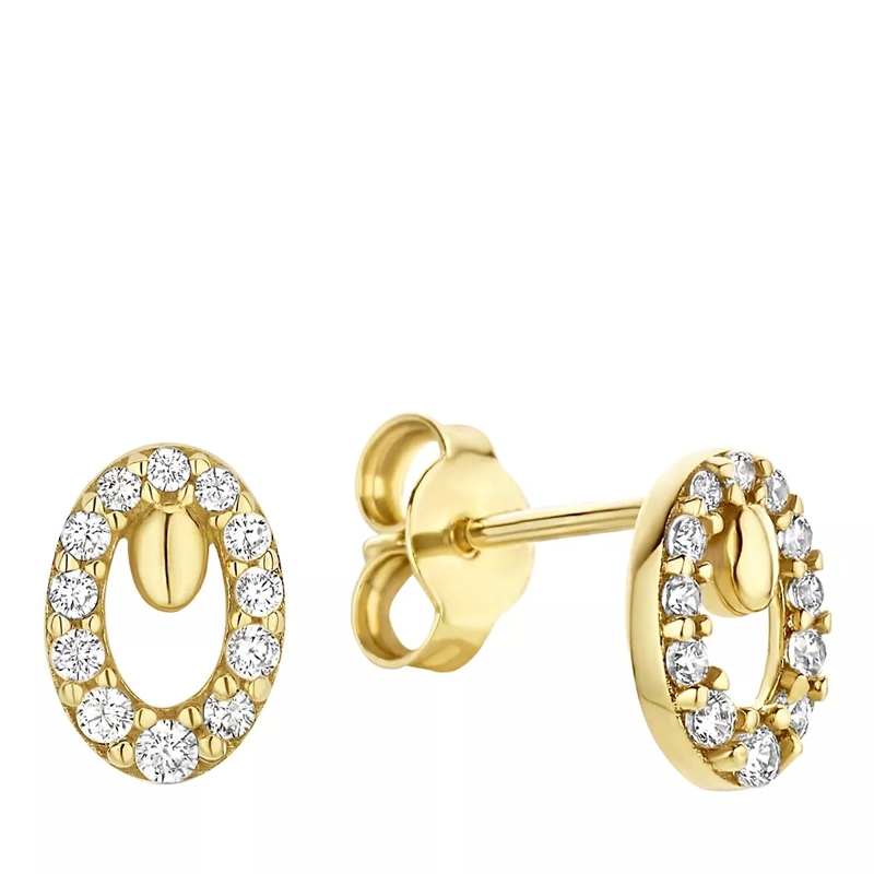 BELORO Boucles d'oreilles à tige Monte Napoleone Leontina 9 karat ear studs with zi Gold