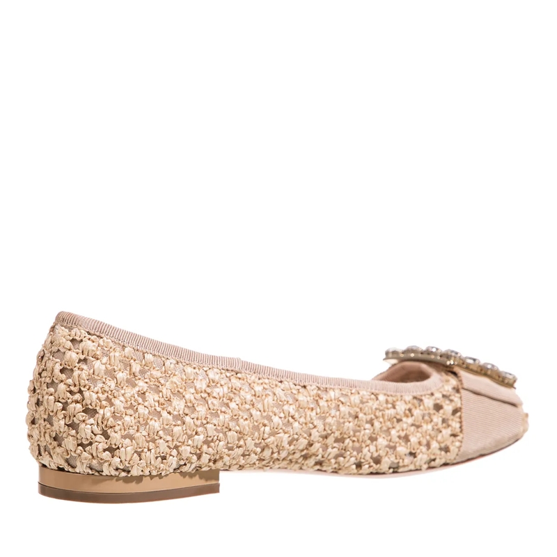 Roger Vivier Balletschoenen Très Vivier Raffia Beige(Image 4)