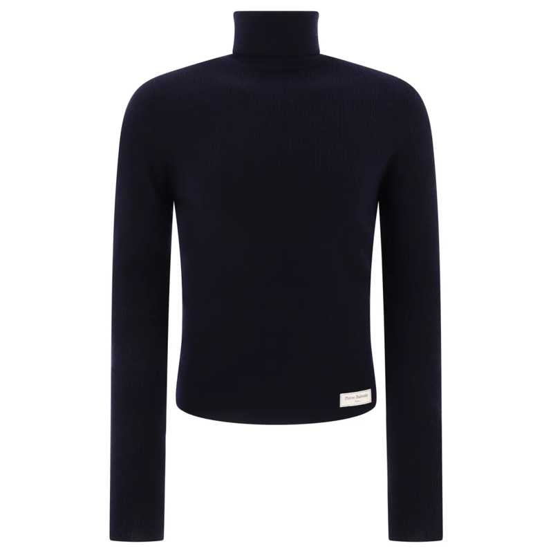 Balmain Trui Patch Logo Merino Wool Sweater Black