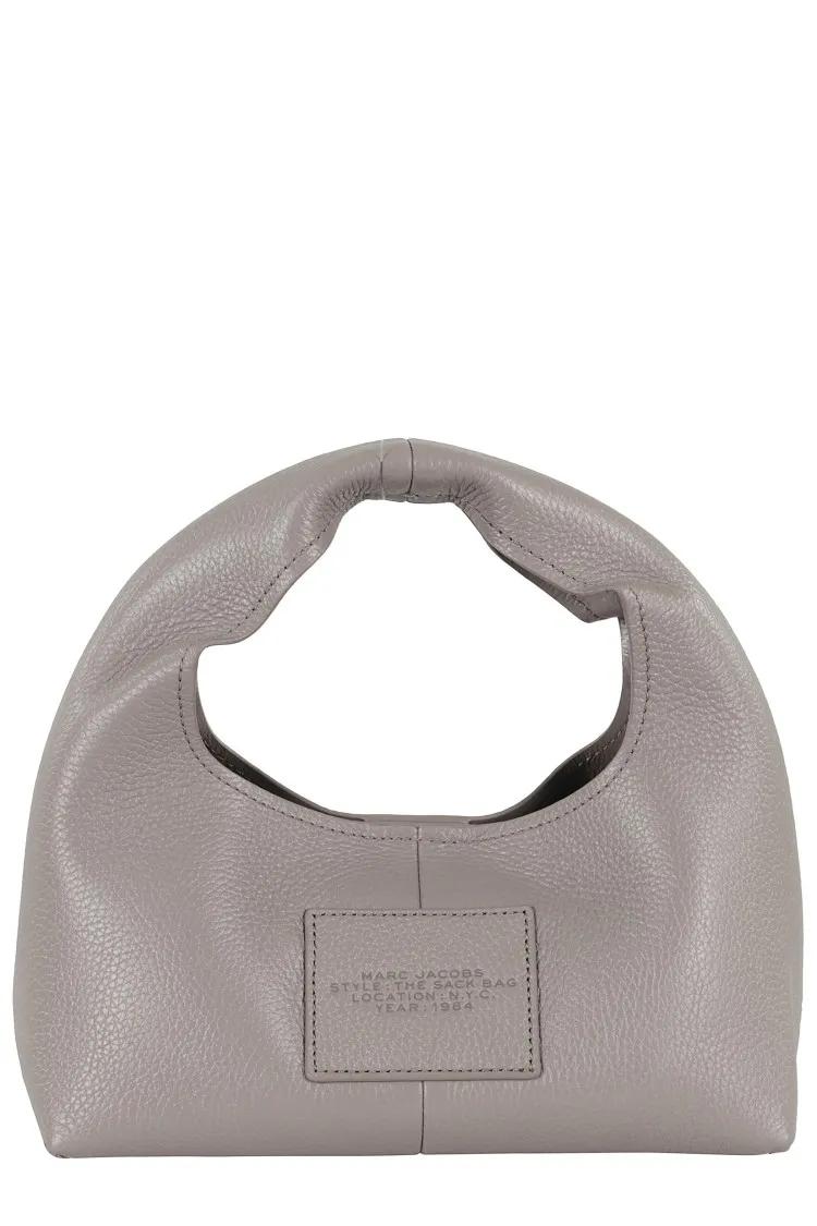 Marc Jacobs Crossbody bags Mini Sack Handbag In Soft Full-Grain Leather in grijs
