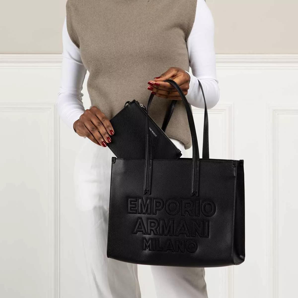 Emporio Armani Shopping Bag M Minidollaro Pat Black Black Tote