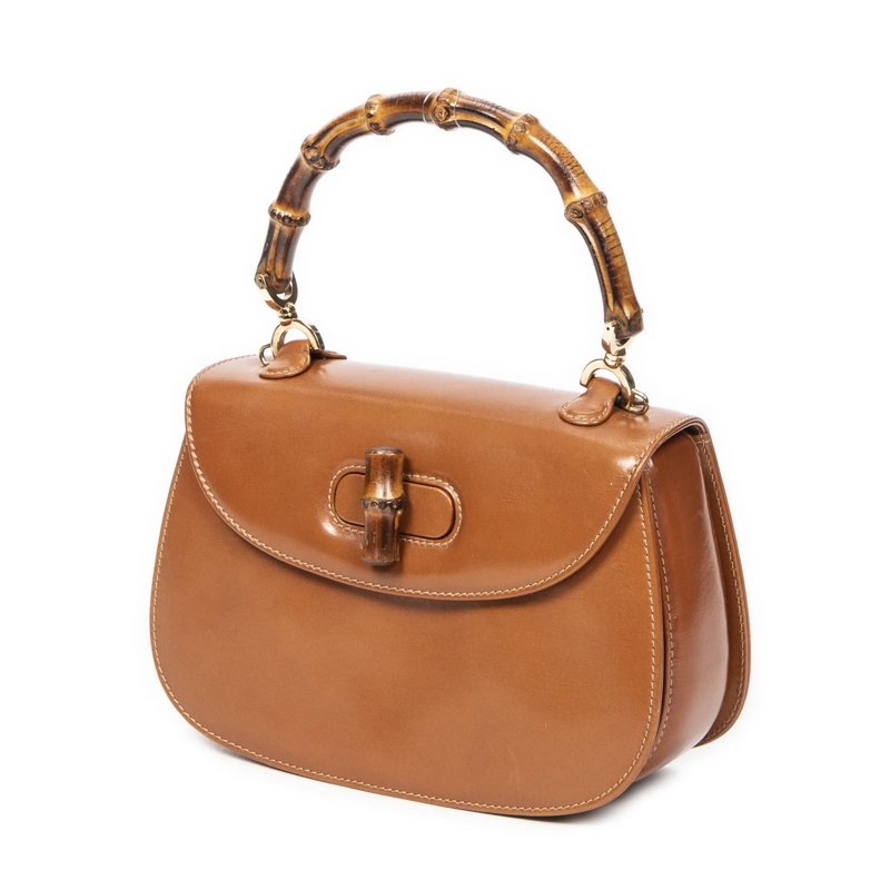 Gucci Crossbody Bag Small Bamboo Top Handle Flap hell-braun
