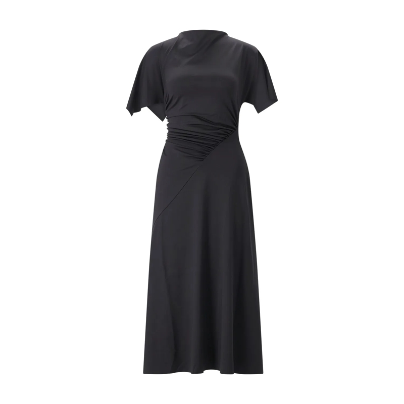Victoria Beckham Minikleid Midikleid mit Drapierung schwarz