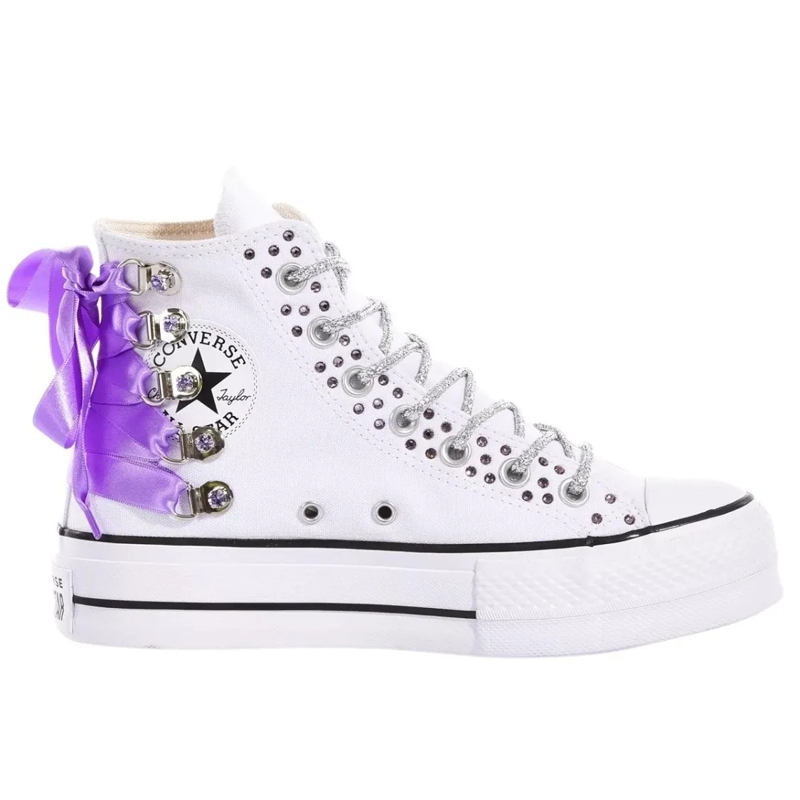 Converse Low-Top-Sneaker Platform White, Violet White