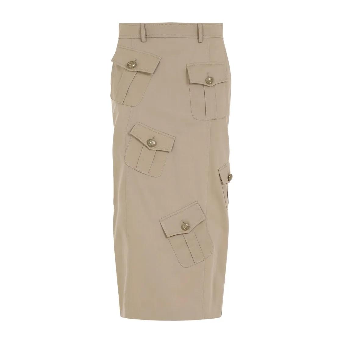 Moschino - Beige Cotton Pencil Skirt - Größe 38 -