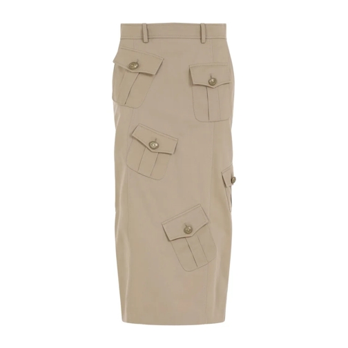 Moschino Beige Cotton Pencil Skirt Neutrals Kokerrokken