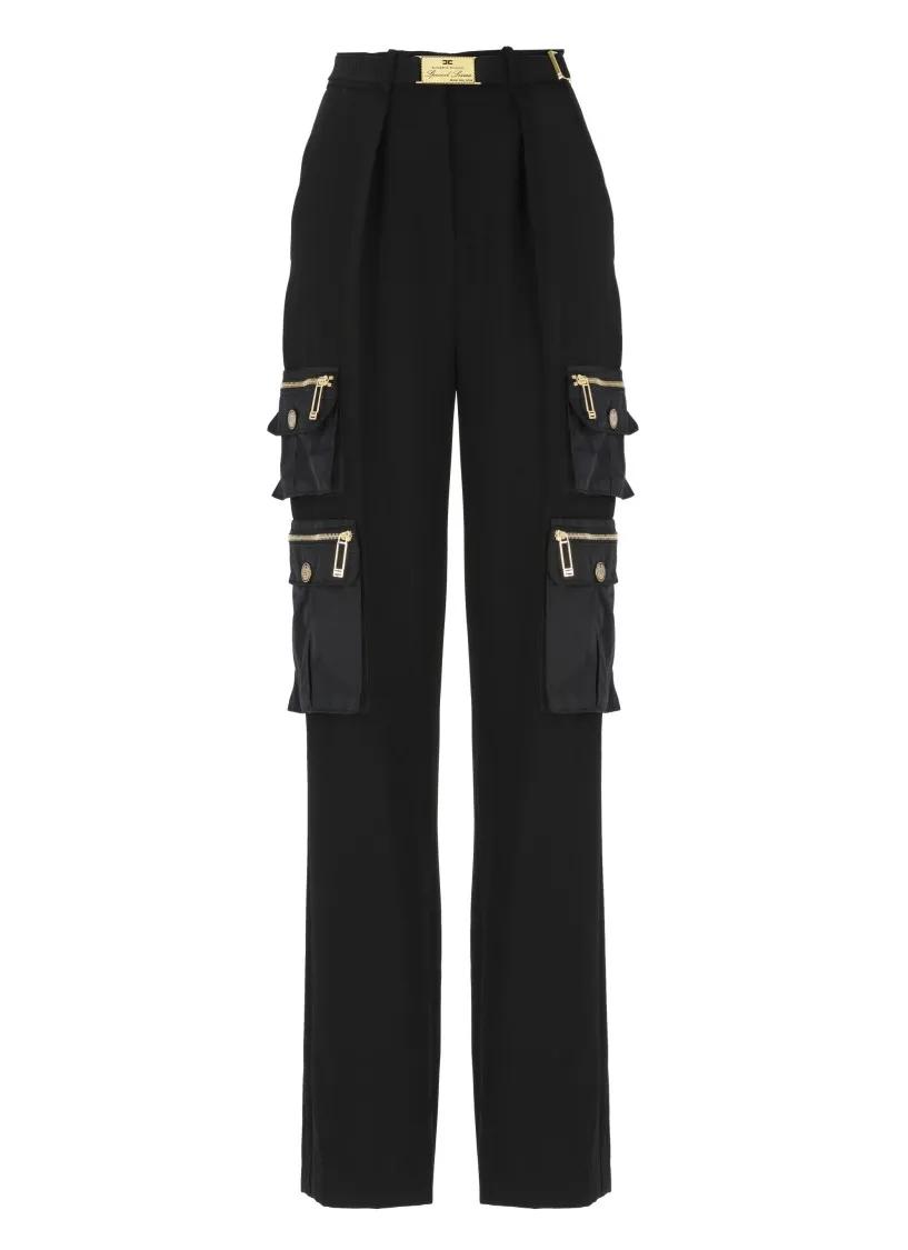 Elisabetta Franchi - Crepe Pants - Größe 40 - schwarz